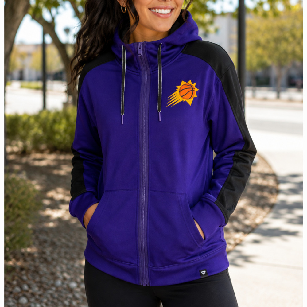 Women's Fanatics Phoenix Suns Purple and Black Full-Zip Hoodie